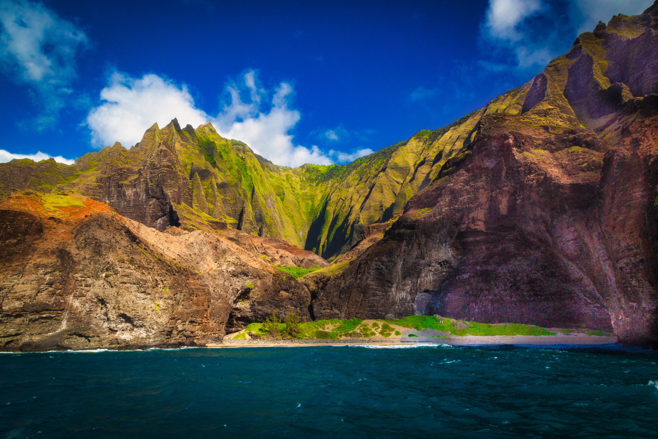 “Napali Coast Kauai”. Hawaii.This photograph was taken on my way to Nepali coast during boat trip.I was mesmerized by beauty of these mountains. “Napali Coast Kauai”. Hawaii.This photograph was taken on my way to Nepali coast during boat trip.I was mesmerized by beauty of these mountains.