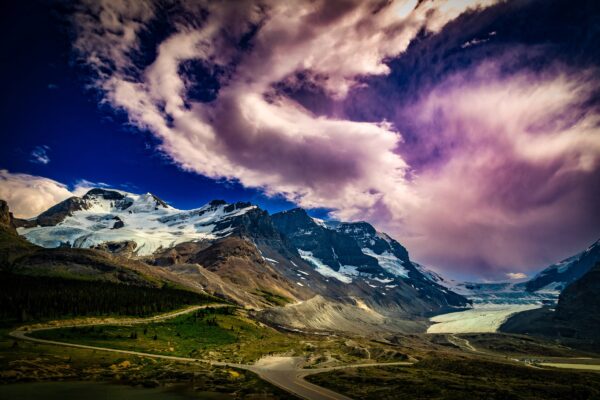 "Banff National park Canada" where glaciers meet the sky,the land ceases to be earthly and becomes one with the heavens.