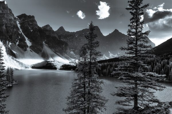 "Lake Moraine" Is a glacially fed lake in Banff National Park Canada.This photograph highlights the magic of lights and shadows.