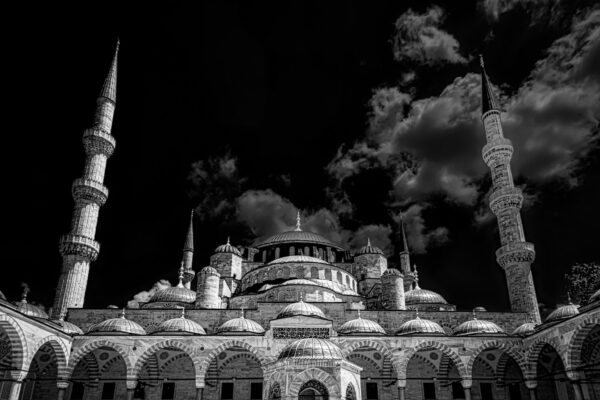 Where East meets West: Istanbul's magical blend of rich history and architecture captured in this photograph.Blue Mosque Istanbul built in 1609.